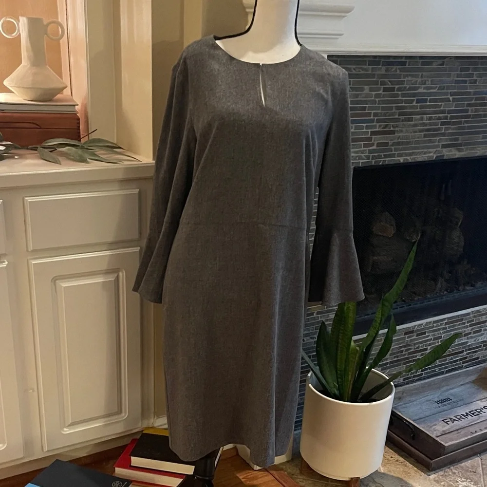 Ann Taylor Charcoal Long Sleeve Dress - Picture 1 of 6